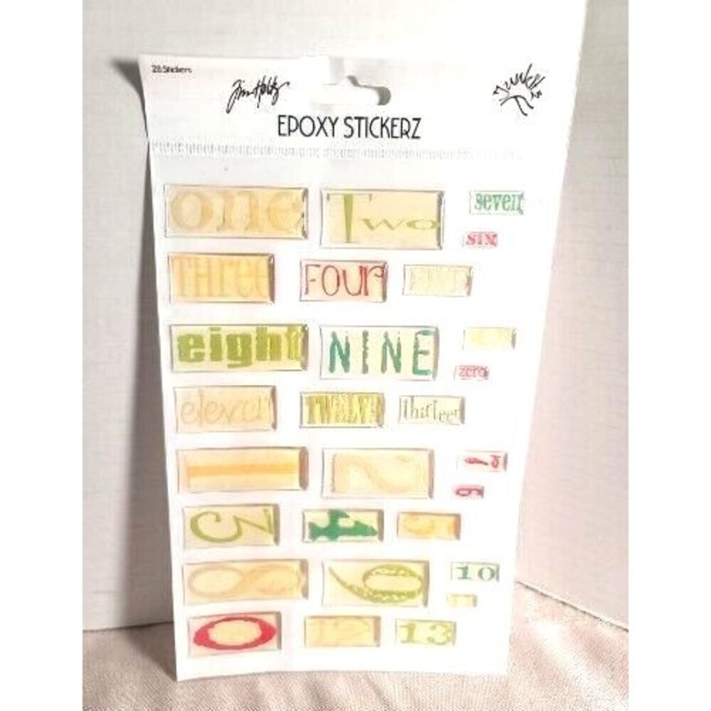 Tim Holtz Epoxy Stickerz  Numbers Junk Journal number stickers